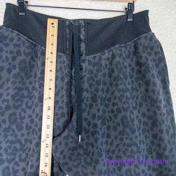 New! Victoria's Secret Cotton High-Rise Fleece Lace-Up Jogger Pants leopard,  XL - Picture 6 of 14